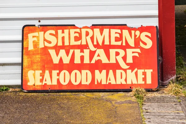 Coos Bay Oregon Mayo 2021 Señal Para Fisherman Wharf Coos — Foto de Stock