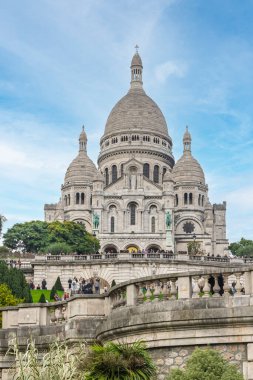 Fransa, Paris. Montmartre 'deki Sacre-Coeur Bazilikası. Romano-Bizans mimarisi.