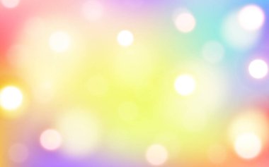 Renkli Pastel Gökkuşağı Bokeh Arkaplanı Yumuşak Işık, Mutluluk ve Kutlama Teması İçin Neşeli Görüntü, Arkaplan Dekorasyonu
