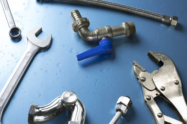 Set of plumber tools — Stock Photo, Image