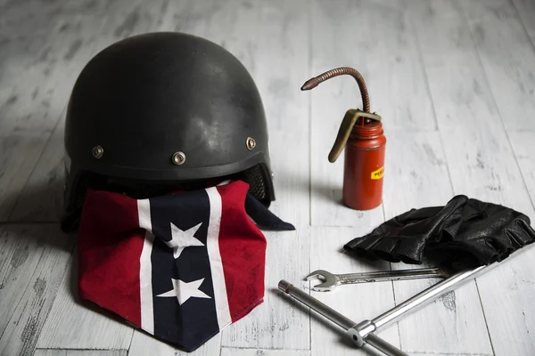 Motorcu için vintage donatım