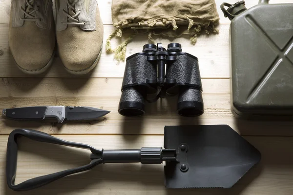 Overhead of survival kit — Stock Photo, Image