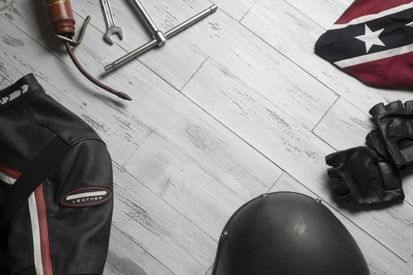 Motorcu için vintage donatım