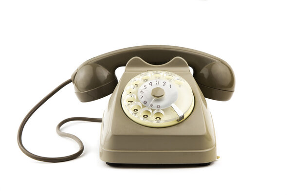 isolated vintage italian telephone