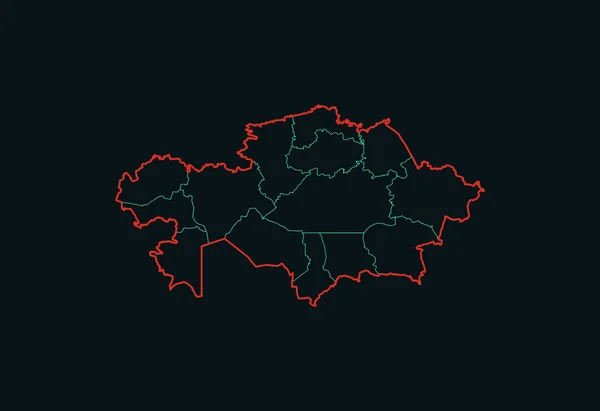 Carte de la République du Kazakhstan — Image vectorielle