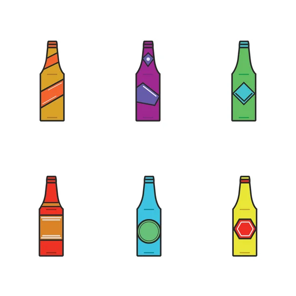 6 botellas de ilustraciones — Vector de stock