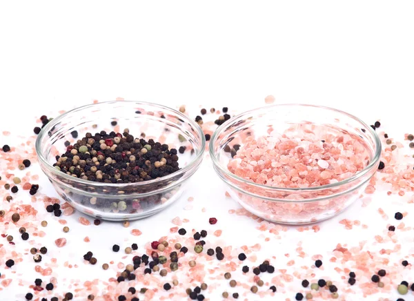 喜马拉雅粉红盐和胡椒彩虹 — 图库照片