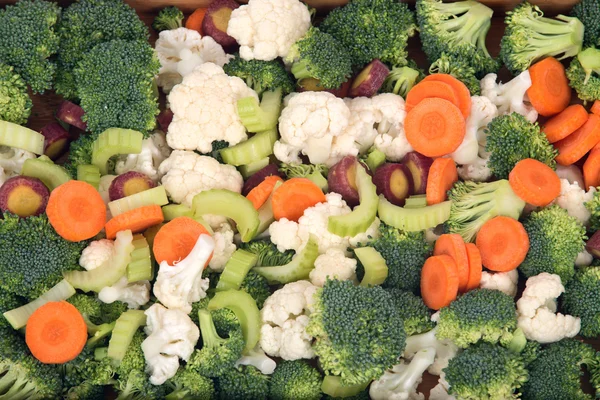 Cauliflower, broccoli, carrot and celery — Stock Photo, Image