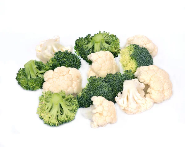Fresh organic cauliflower and broccoli — Stock Photo, Image