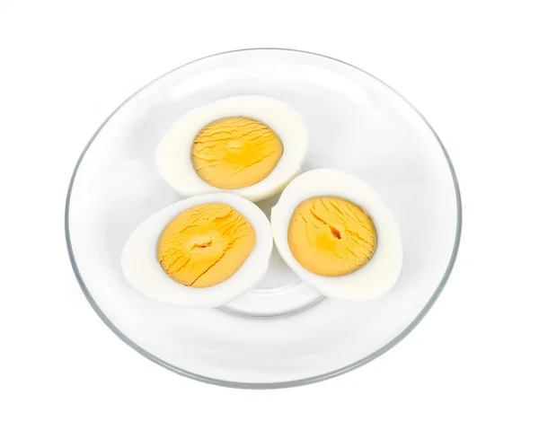 Gekookte eieren op plaat — Stockfoto
