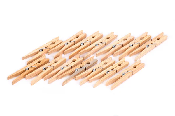 Přírodní dřevo clothespins — Stock fotografie