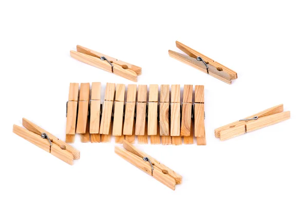 Természetes fa clothespins — Stock Fotó