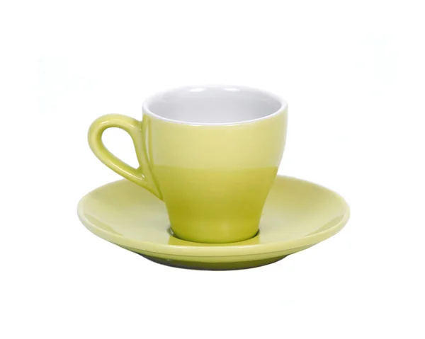 Taza de café verde en platillo — Foto de Stock