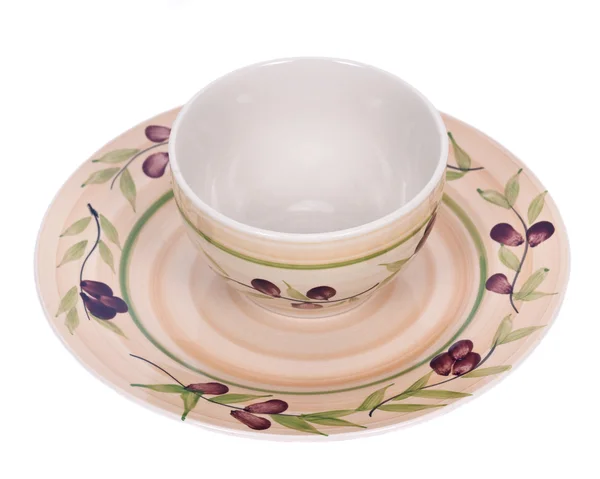 Painted bowl and plate — Stock Photo, Image