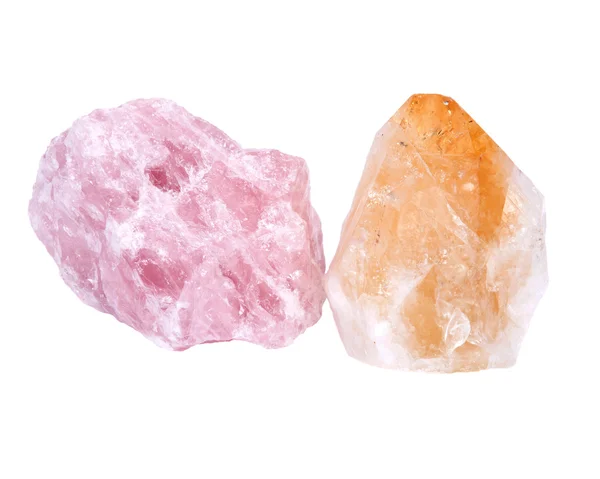 Quartzo rosa e pedras cítricas — Fotografia de Stock