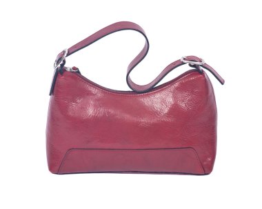 Çekici deri kırmızı çanta