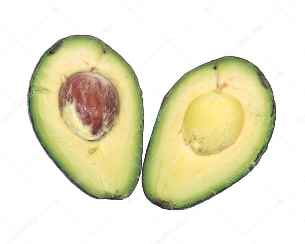 Fresh organic avocado cut in half