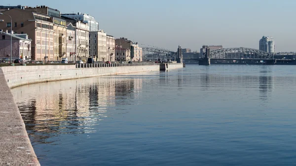 Veduta del ponte bascule Bolsheokhtinsky, San Pietroburgo . — Foto Stock