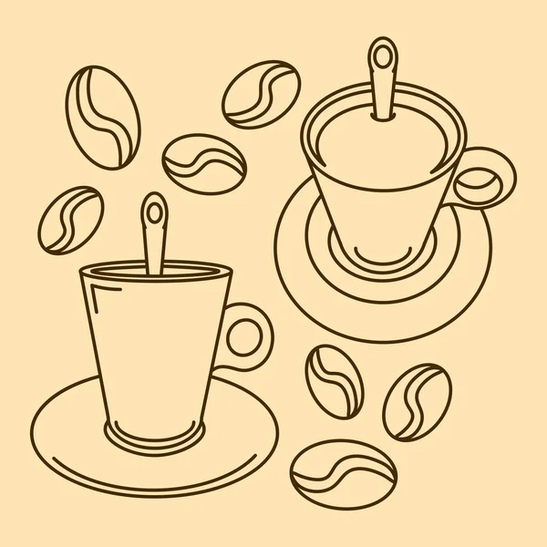 Ilustracja z dwóch filiżanek kawy — Zdjęcie stockowe