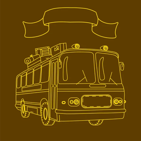 Ілюстрація Ретро автобуса Стоковий вектор