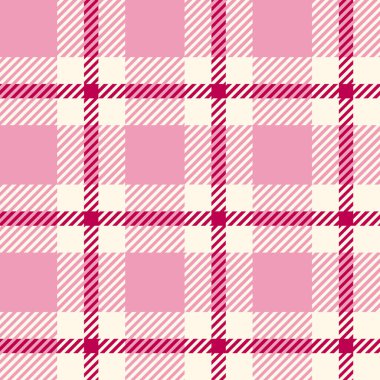 Pink seamless plaid tartan pattern, colorful natural fabric swatch, textile, geometric background