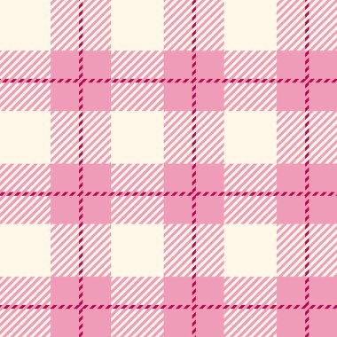 Pink seamless plaid tartan pattern, colorful natural fabric swatch, textile, geometric background