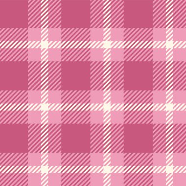 Pink seamless plaid tartan pattern, colorful natural fabric swatch, textile, geometric background