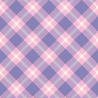 Pink creram and purple seamless plaid tartan pattern, colorful natural fabric swatch, textile, geometric background