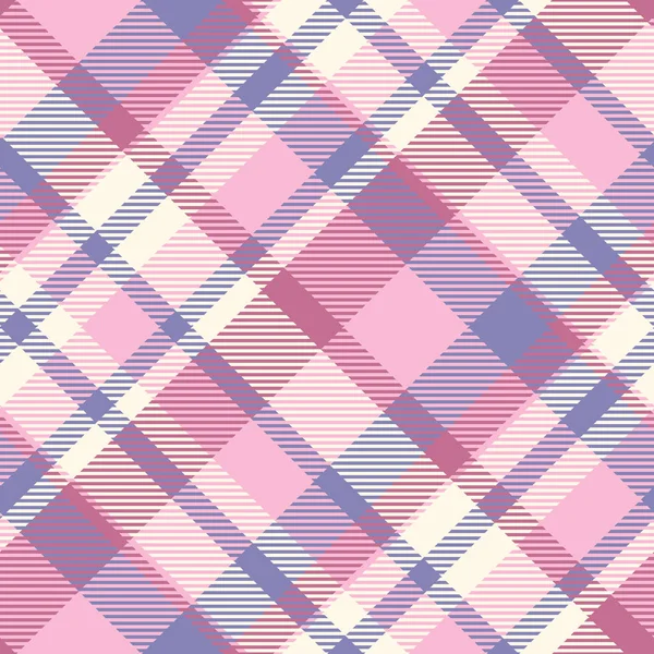 Pink creram and purple seamless plaid tartan pattern, colorful natural fabric swatch, textile, geometric background