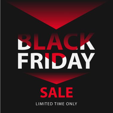 Banner for Black Friday. Modern minimal text symbol of Black Friday with discount offer. Design template for Black Friday sale, promotion, advertising and social media ad