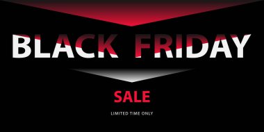 Banner for Black Friday. Modern minimal text symbol of Black Friday with discount offer. Design template for Black Friday sale, promotion, advertising and social media ad