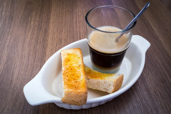 Cappuccino s thajské stlye Toast — Stock fotografie