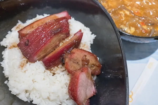 Chinese Barbecue Pork dengan nasi — Stok Foto