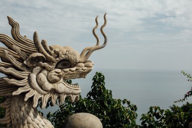 Asya dragon beyaz taştan