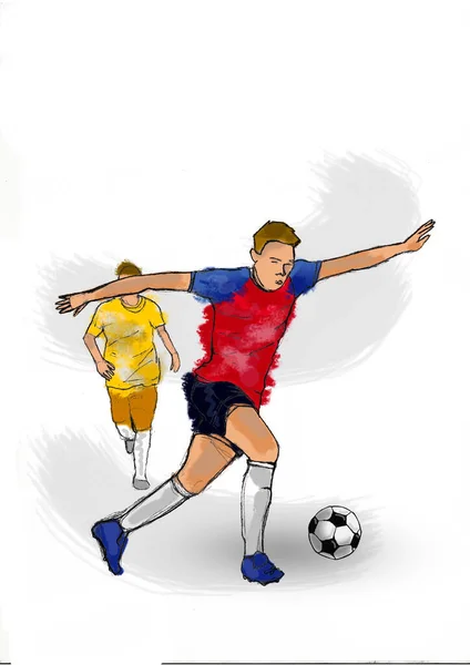 İki Erkek Futbolcu, takım, Hafif arka plan