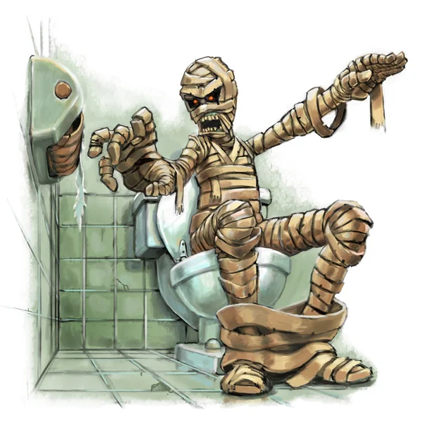 Карикатура на мумию из туалетной бумаги — стоковое фото