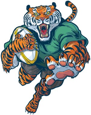 Tiger Rugby Mascot Vector Illustration vector