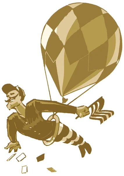 Vintage Male Acrobat with Balloon — Stock Vector