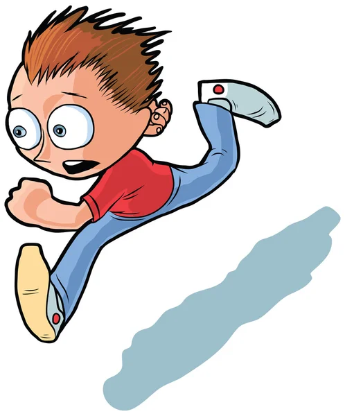Τρέξιμο κινούμενα σχέδια διανυσματικά αγόρι έτοιμες εικόνες Clip Art εικόνα — Διανυσματικό Αρχείο
