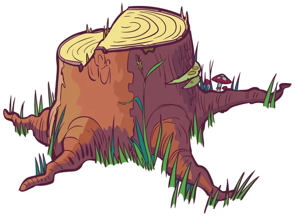 Tree Stump Vector Cartoon Clip ilustração da arte —  Vetores de Stock