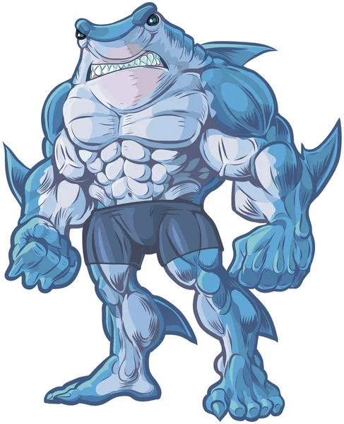 Illustration de dessin animé vectoriel Shark Man — Image vectorielle
