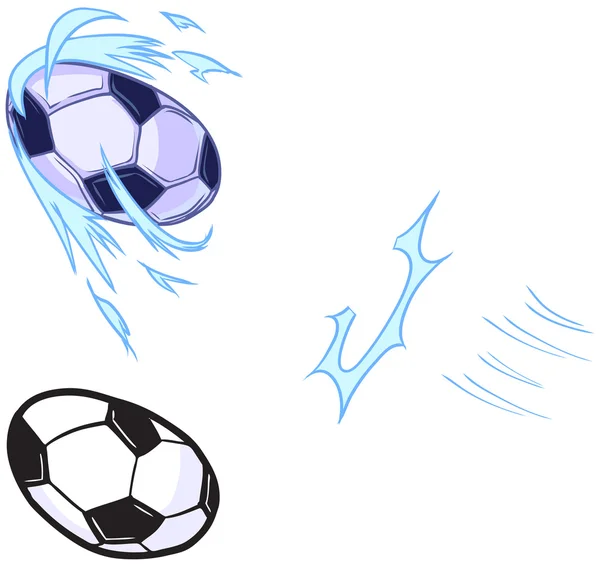 Διάνυσμα κινουμένων σχεδίων ποδόσφαιρο μπάλα που κλώτσησε πρότυπο — Διανυσματικό Αρχείο