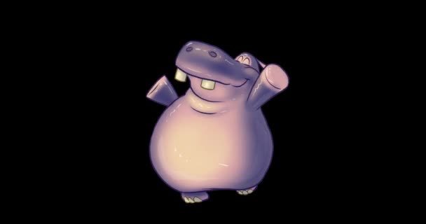 Cartoon Chubby Hippopotamus Looping Walk Cycle Lighting Hand Drawn Animation  — Stock Video © Dolimac #421630294