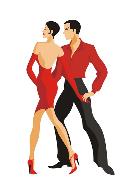 Couple danse un tango — Image vectorielle