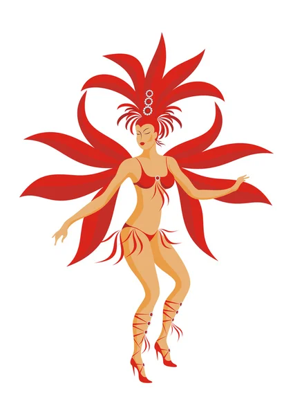 Bailarina de una samba — Vector de stock