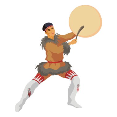 the young man with a tambourine clipart