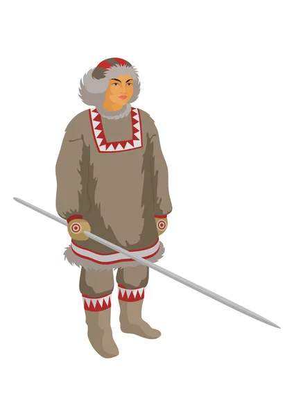 Criador de renos Chukchi — Vector de stock