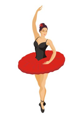  Balerin içinde kırmızı tutu