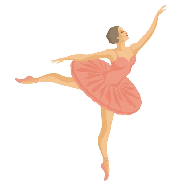 Ballerine dans un tutu rose — Image vectorielle