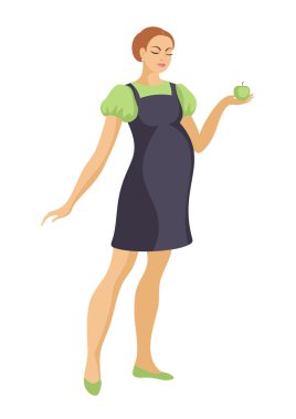 hamile kadın elma tutar